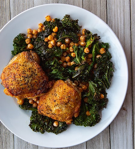 Chicken Thighs with Roasted Chickpeas