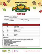 Recipe card for Team Chariho Career & Tech's Mexican Salad Bowl
