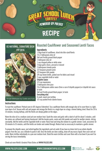 Cauliflower Lentil Tacos at Home