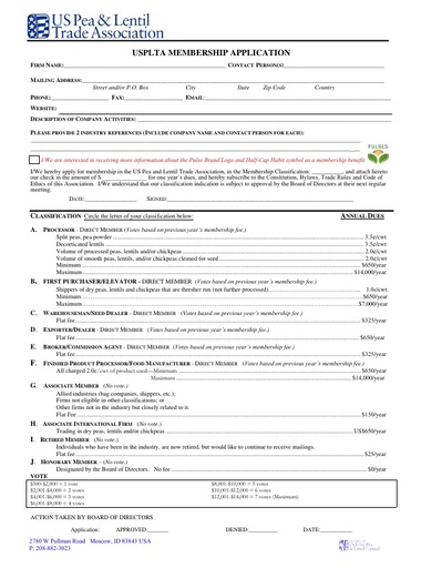 2020 USPLTA Membership Application FORM